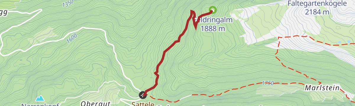 Route map: Feldring Alm